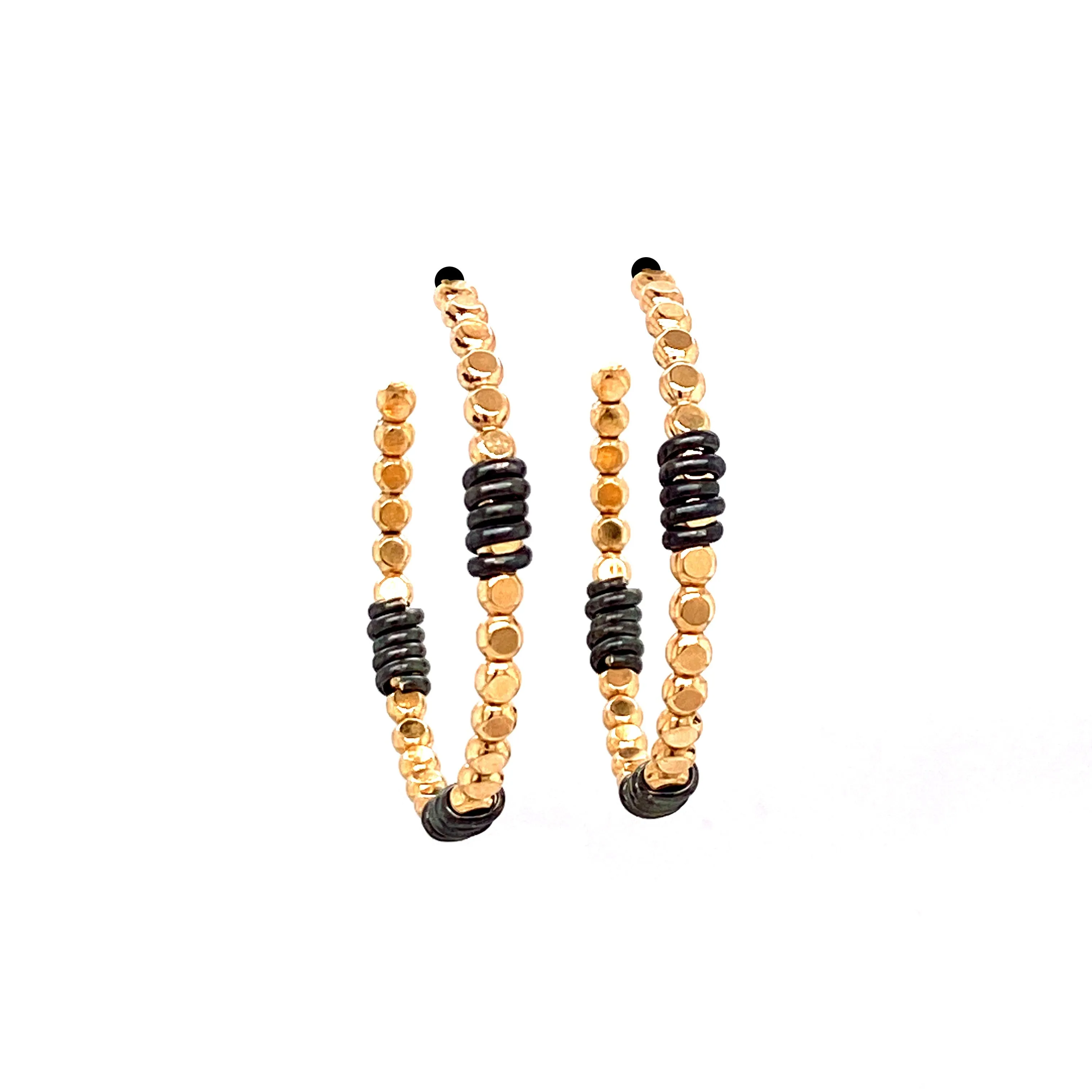 Med Front Facing Bead Hoop with 3 Wraps (E1648)