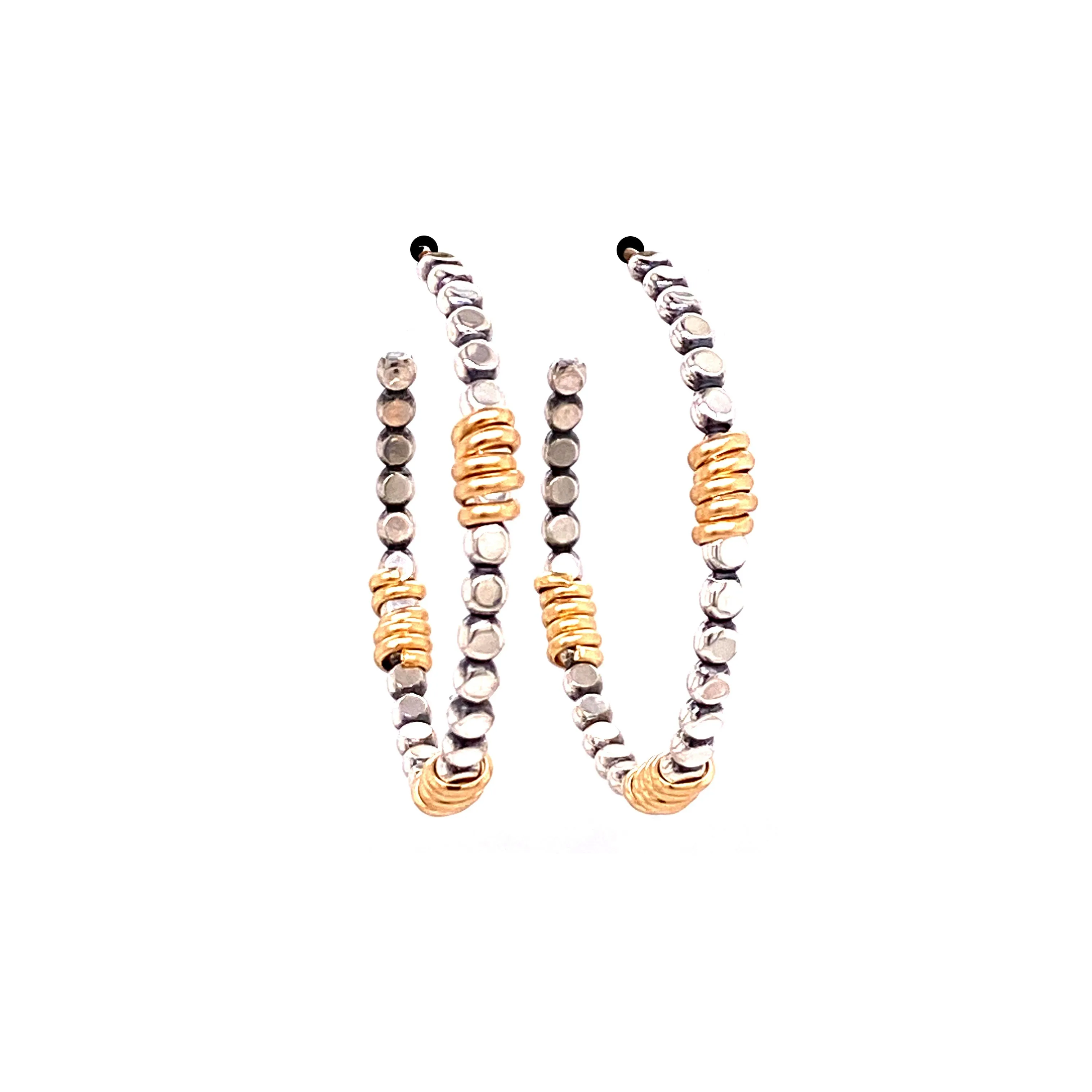 Med Front Facing Bead Hoop with 3 Wraps (E1648)
