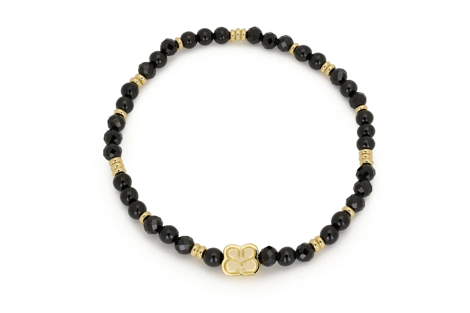 Moala Black Spinel Gold Stacking Bracelet