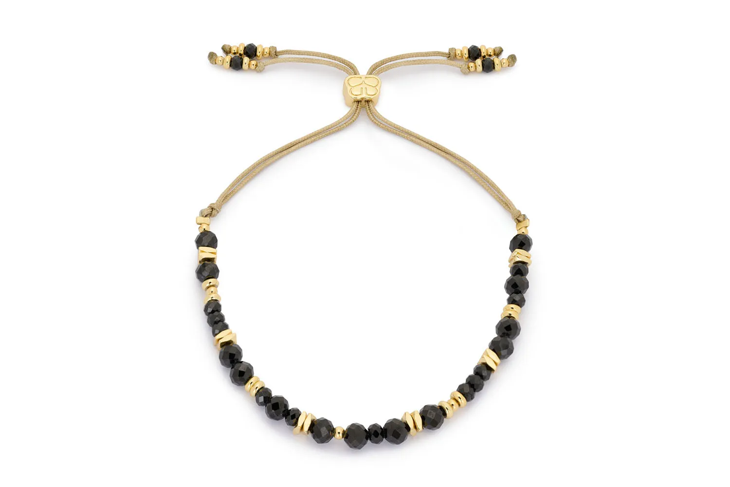 Moala Black Spinel Gold Stacking Bracelet