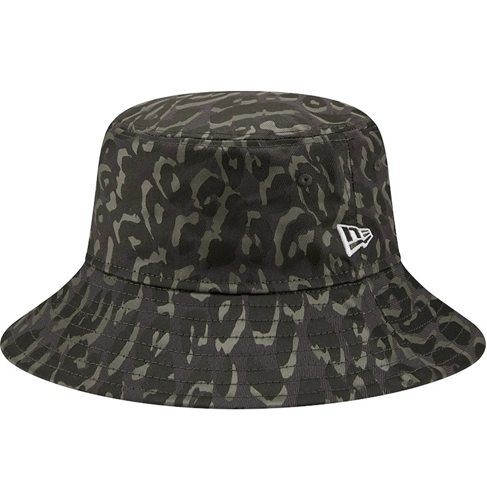New Era Leopard Print Tapered Bucket Hat - Grey