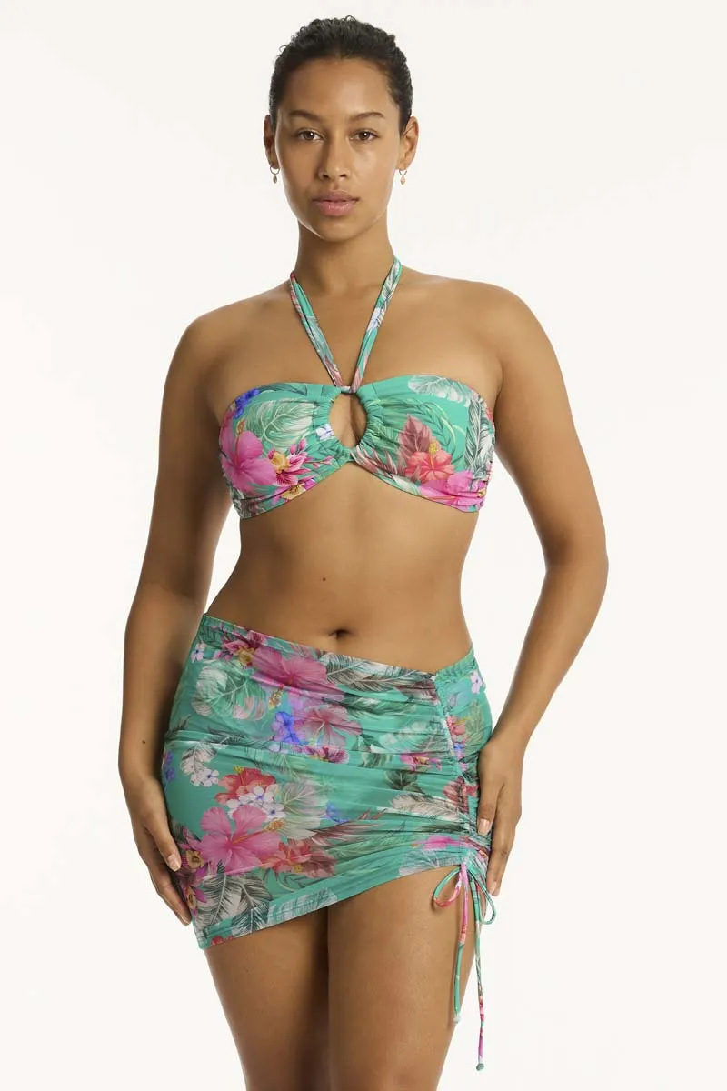 Pacifico Drawstring Mini Mesh Skirt