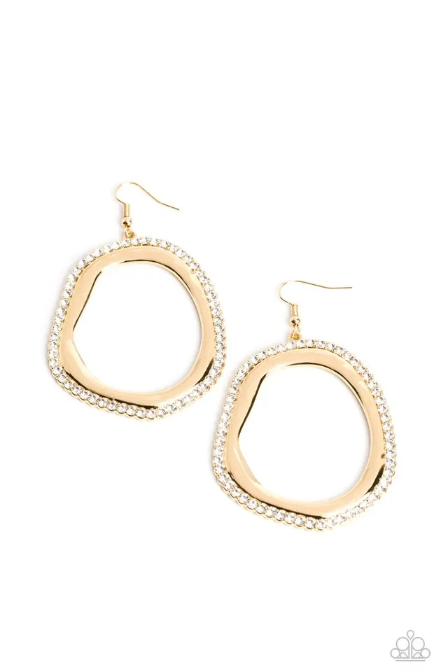 Paparazzi Earring ~ Scintillating Shareholder - Gold