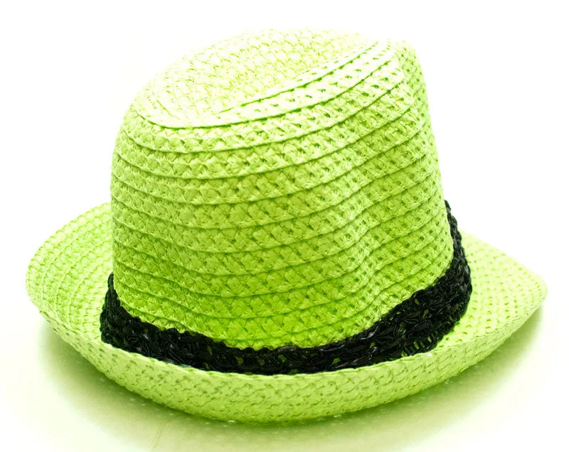 Pastel Color Straw Fedora Hat