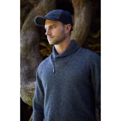 Possum Merino and Lambs Leather Peak Hat