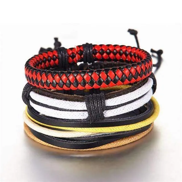 Retro Leather Boho Stack Bracelet