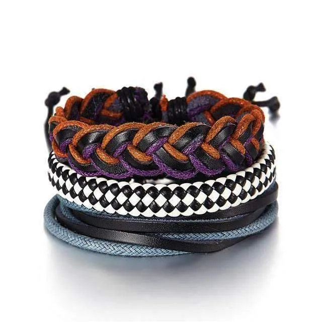 Retro Leather Boho Stack Bracelet