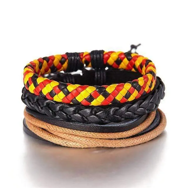 Retro Leather Boho Stack Bracelet