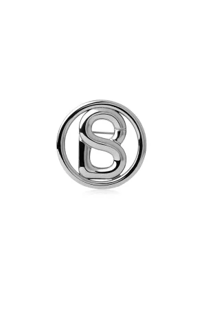 Round Signature Everyday Brooch - Silver