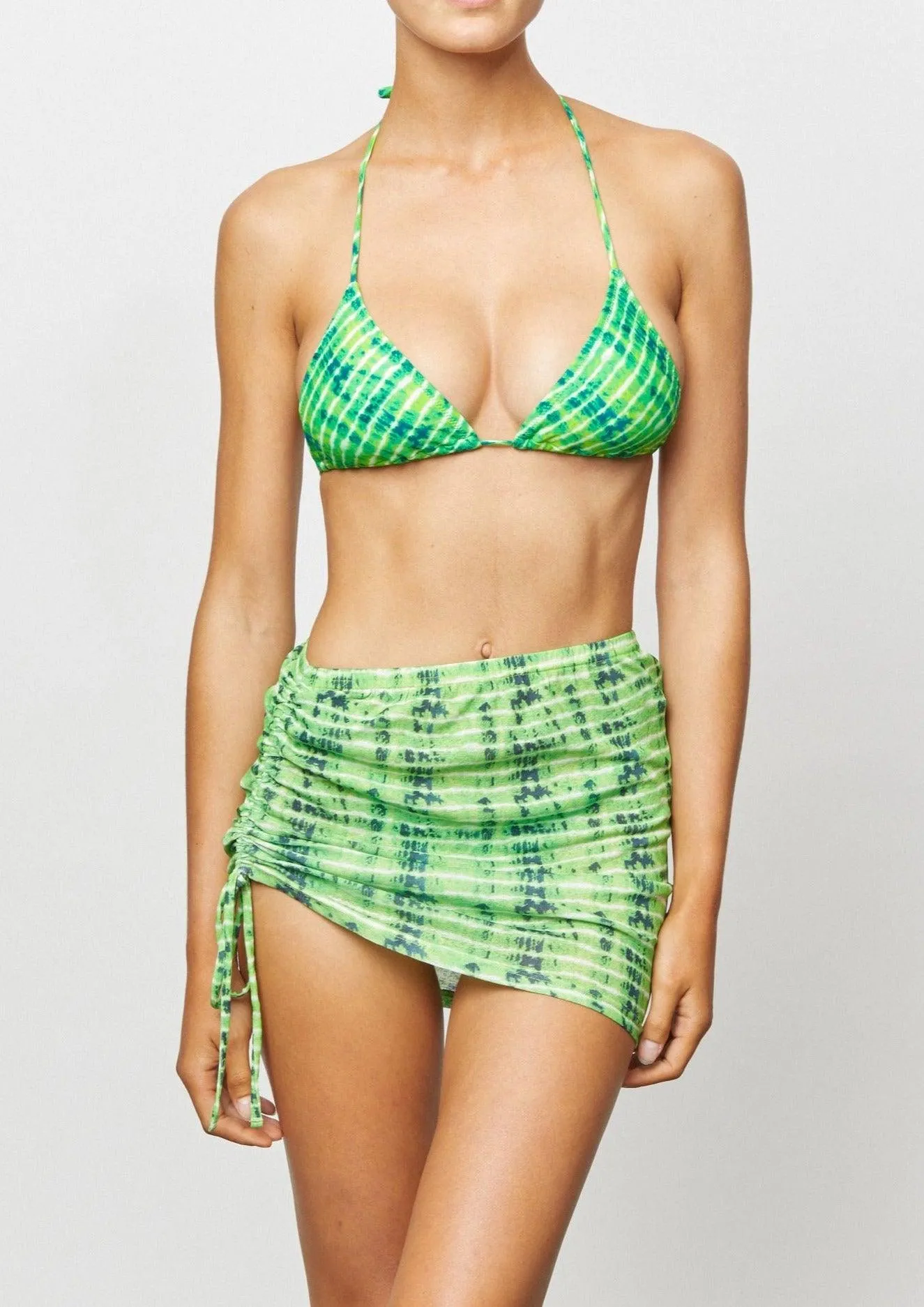 Ruche Mini Skirt in Amazon Print