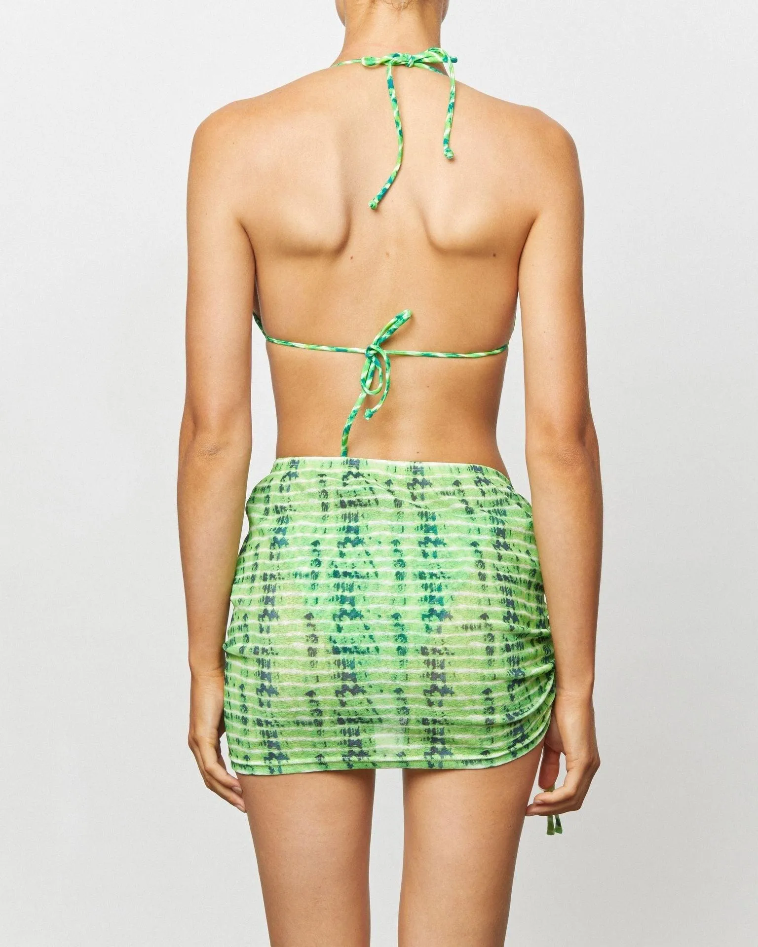 Ruche Mini Skirt in Amazon Print