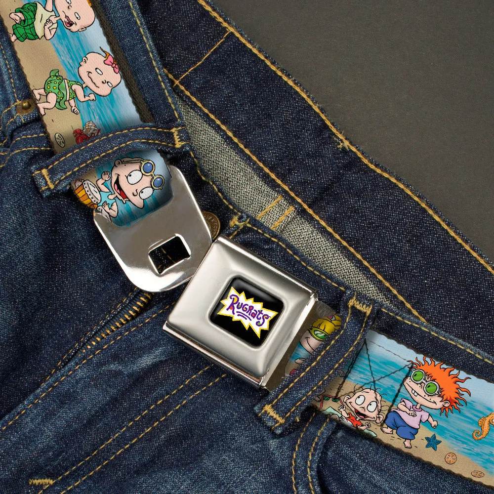 RUGRATS Logo Full Color Seatbelt Belt - Rugrats Beach Play Scene Webbing