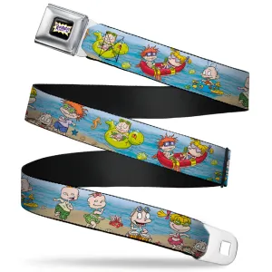 RUGRATS Logo Full Color Seatbelt Belt - Rugrats Beach Play Scene Webbing