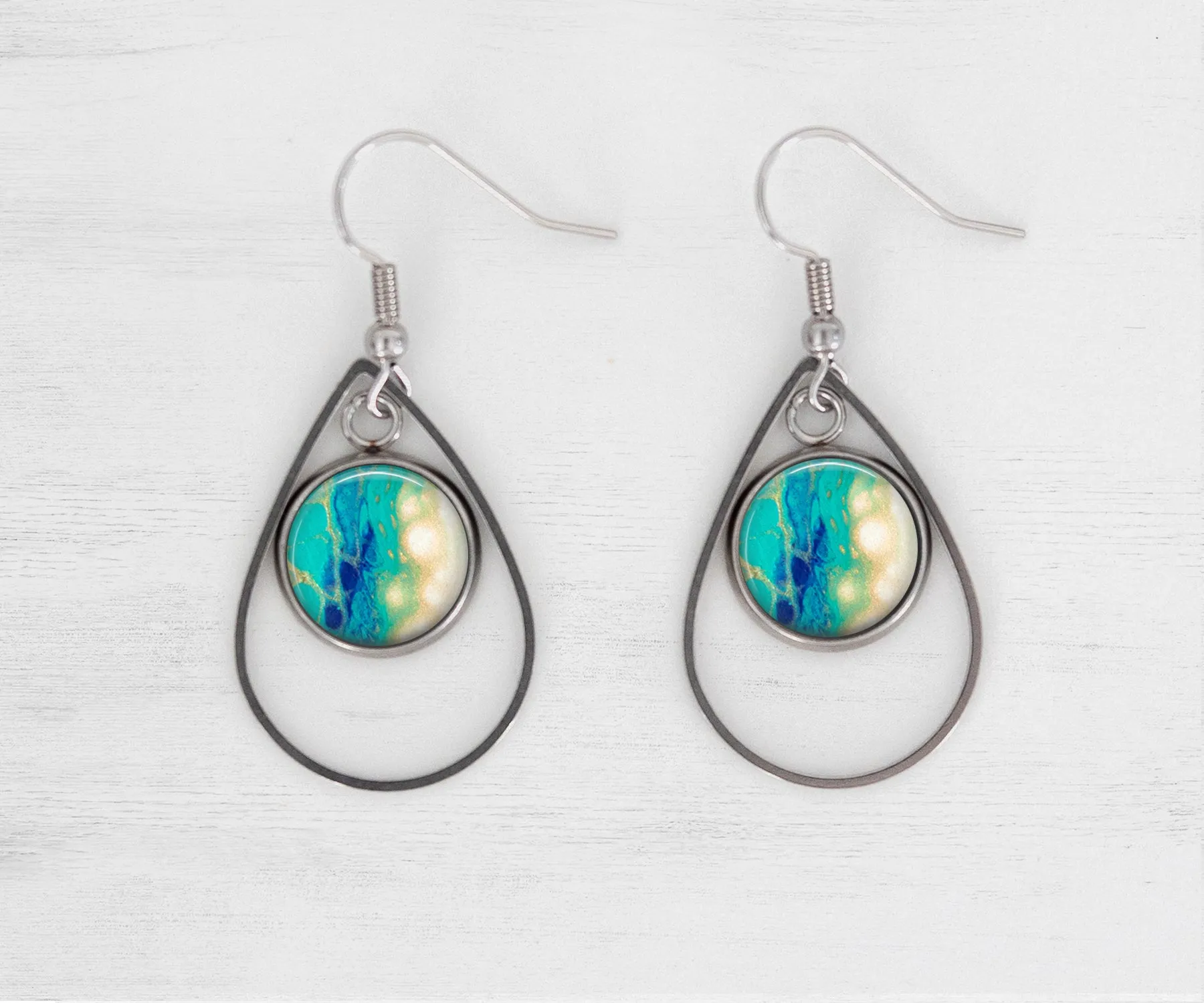 Seaside Glow Teardrop Earrings | Handmade Beach Jewelry