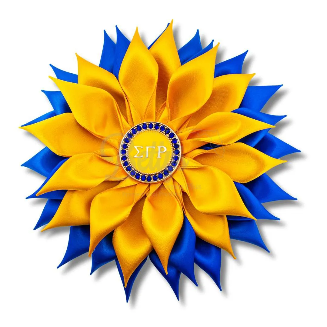 Sigma Gamma Rho ΣΓΡ Letters Silk Flower Brooch