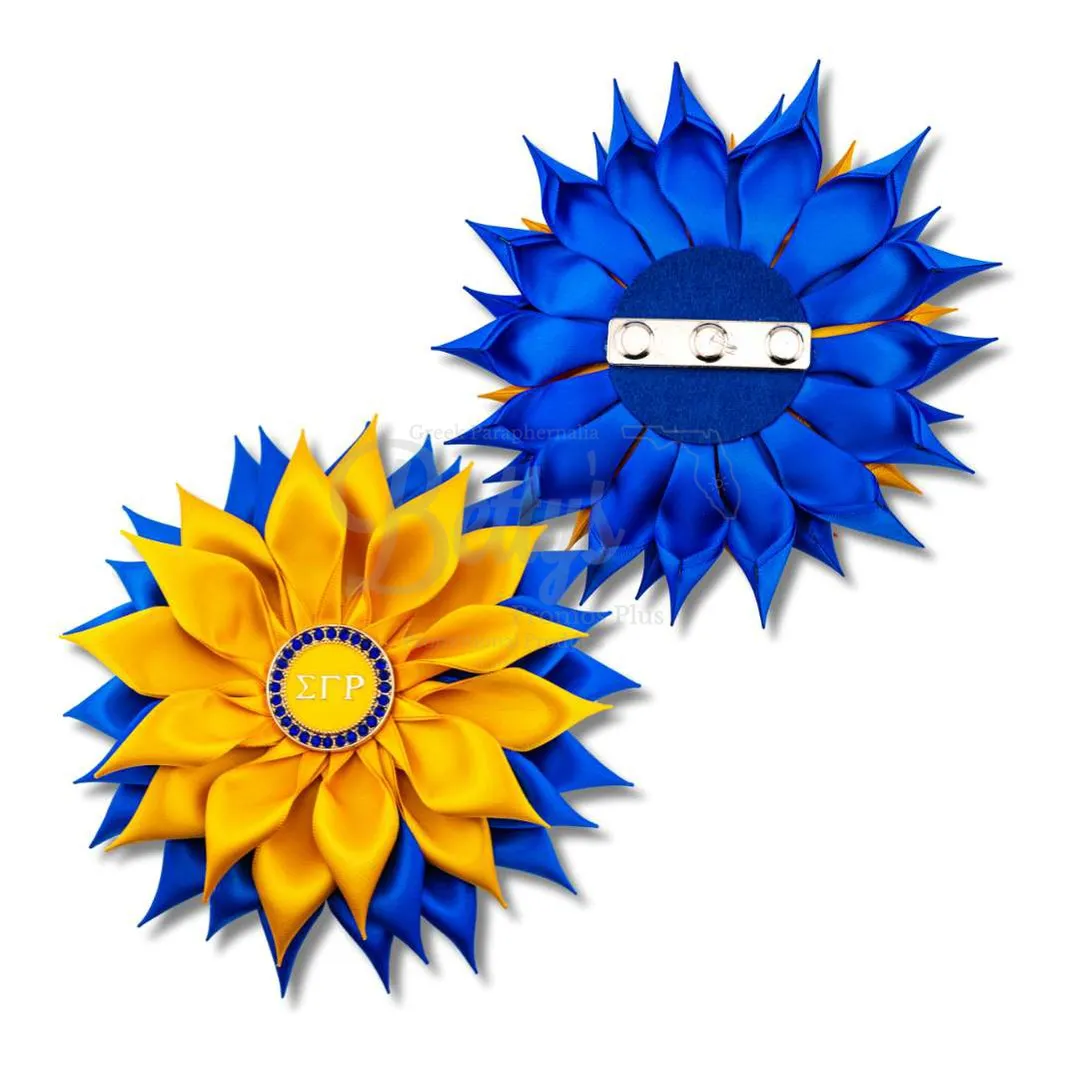 Sigma Gamma Rho ΣΓΡ Letters Silk Flower Brooch