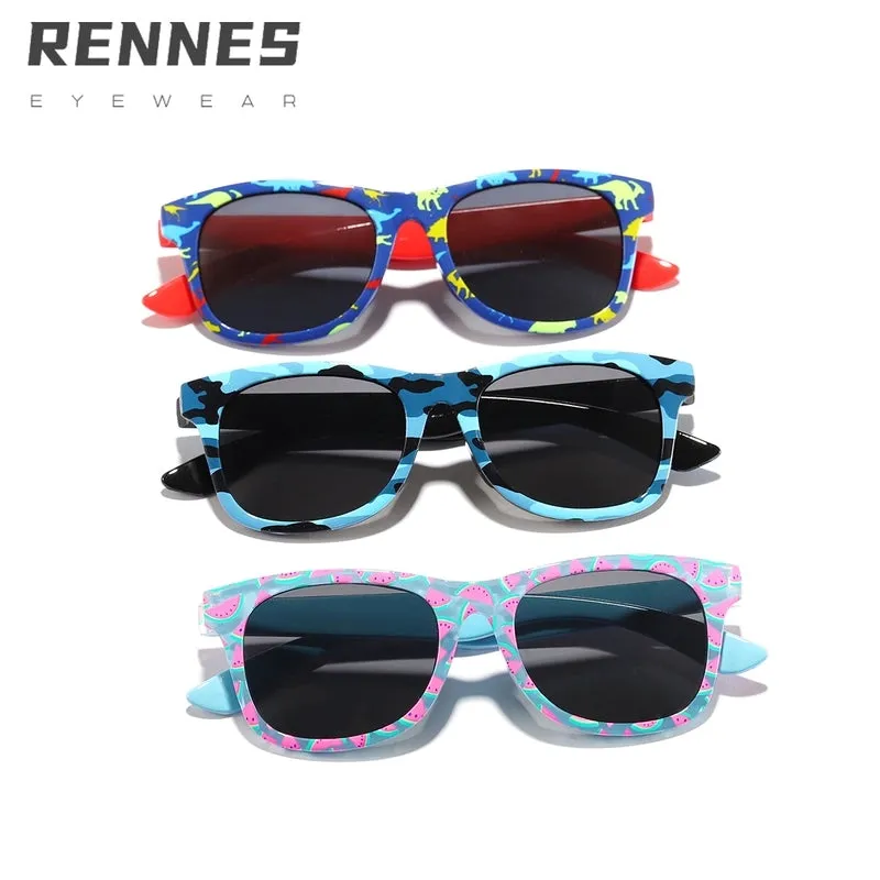 Simple Style Classic Style Color Block Ac Square Full Frame Kids Sunglasses