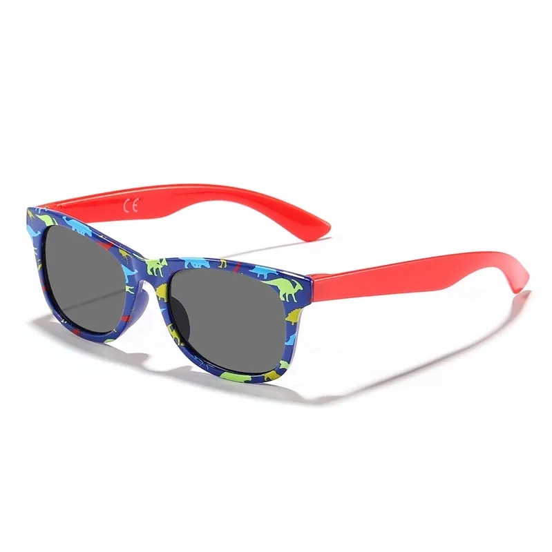 Simple Style Classic Style Color Block Ac Square Full Frame Kids Sunglasses
