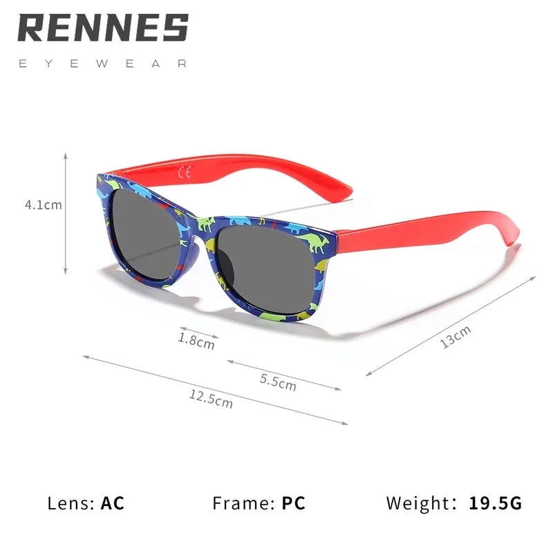 Simple Style Classic Style Color Block Ac Square Full Frame Kids Sunglasses