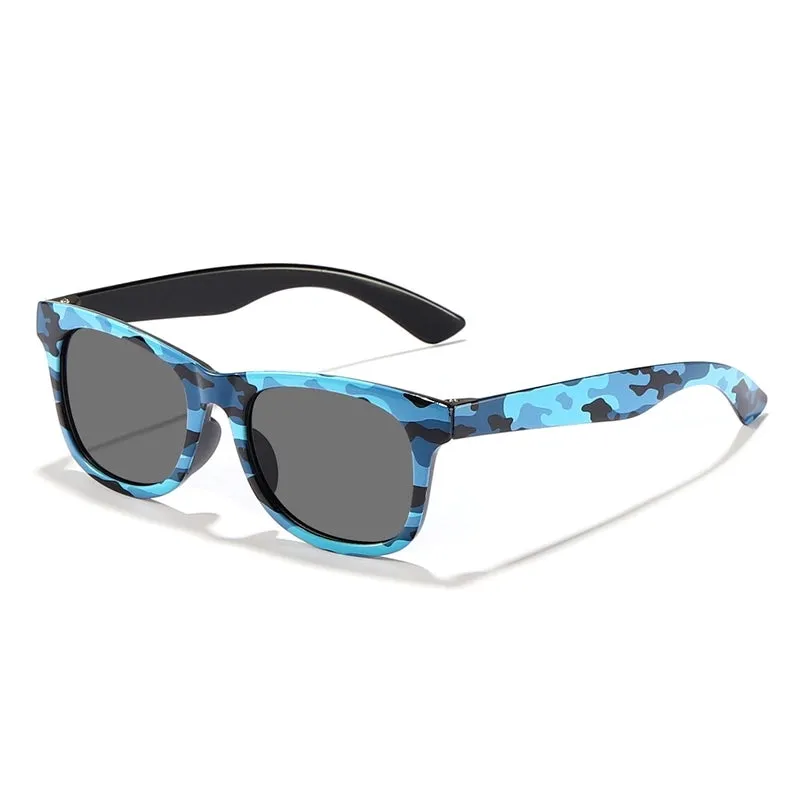 Simple Style Classic Style Color Block Ac Square Full Frame Kids Sunglasses