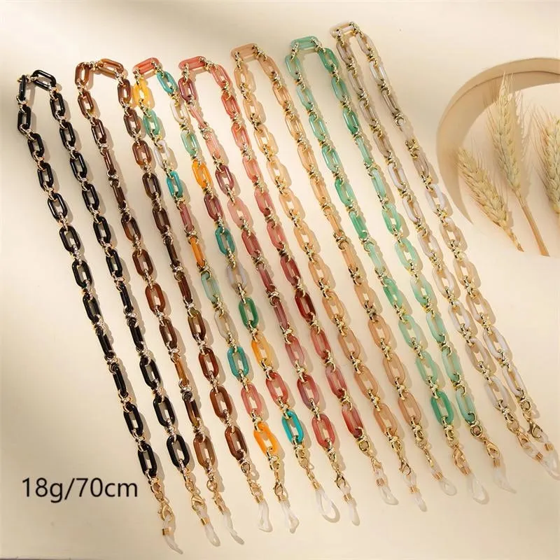 Simple Style Classic Style Solid Color Arylic Glasses Chain