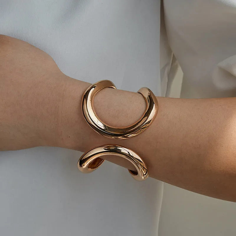 Sisslia New Arrival Simple Punk Cuff Bracelets & Bangles Summer Statement Gold Color Metal Present Jewelry For Women