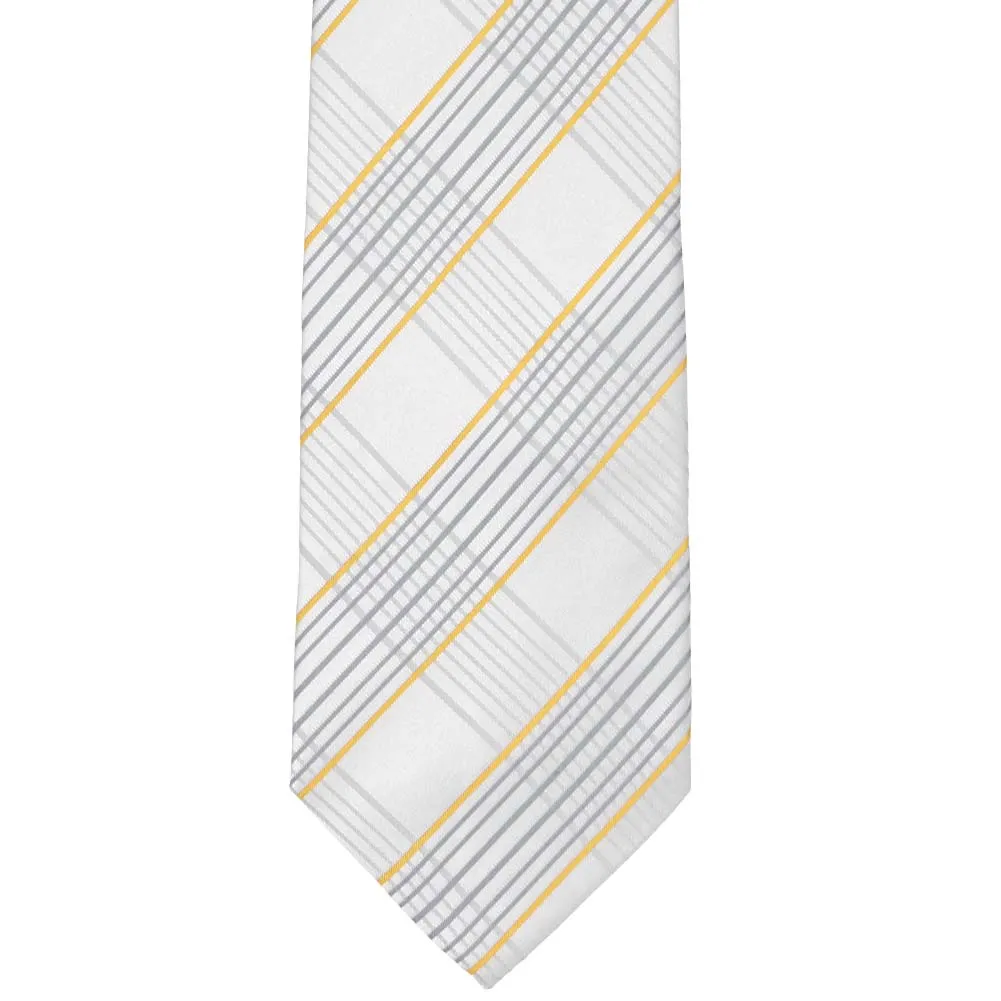 Soft Gray Jeffrey Plaid Necktie