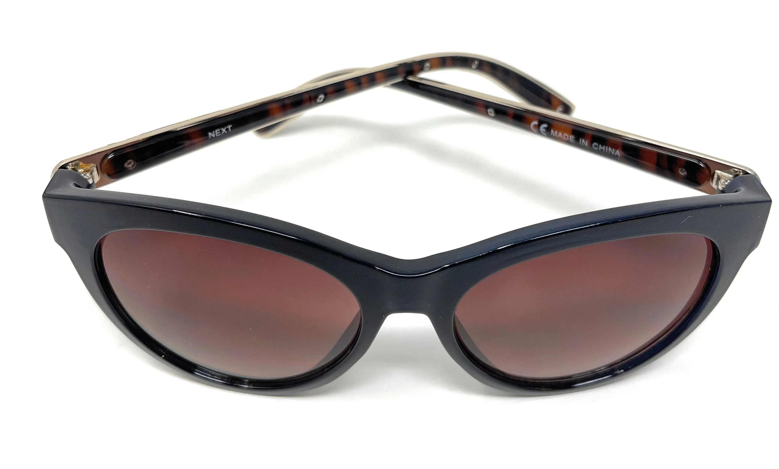 Sunglasses Black Brown Retro Frame with Brown Next 101