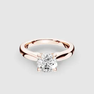 Taper Shank Prong Set Lab Grown Diamond Solitaire Ring -Round