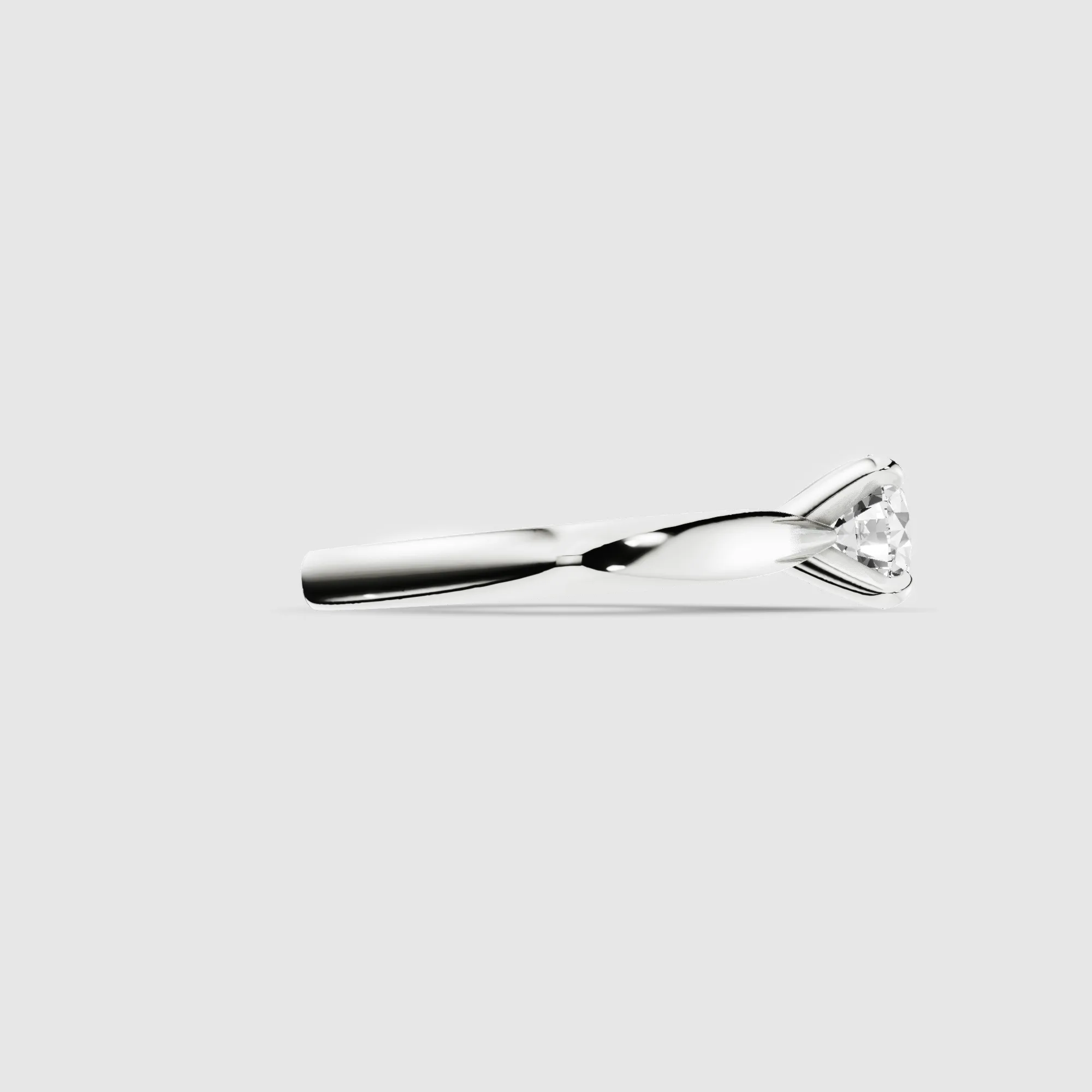 Taper Shank Prong Set Lab Grown Diamond Solitaire Ring -Round
