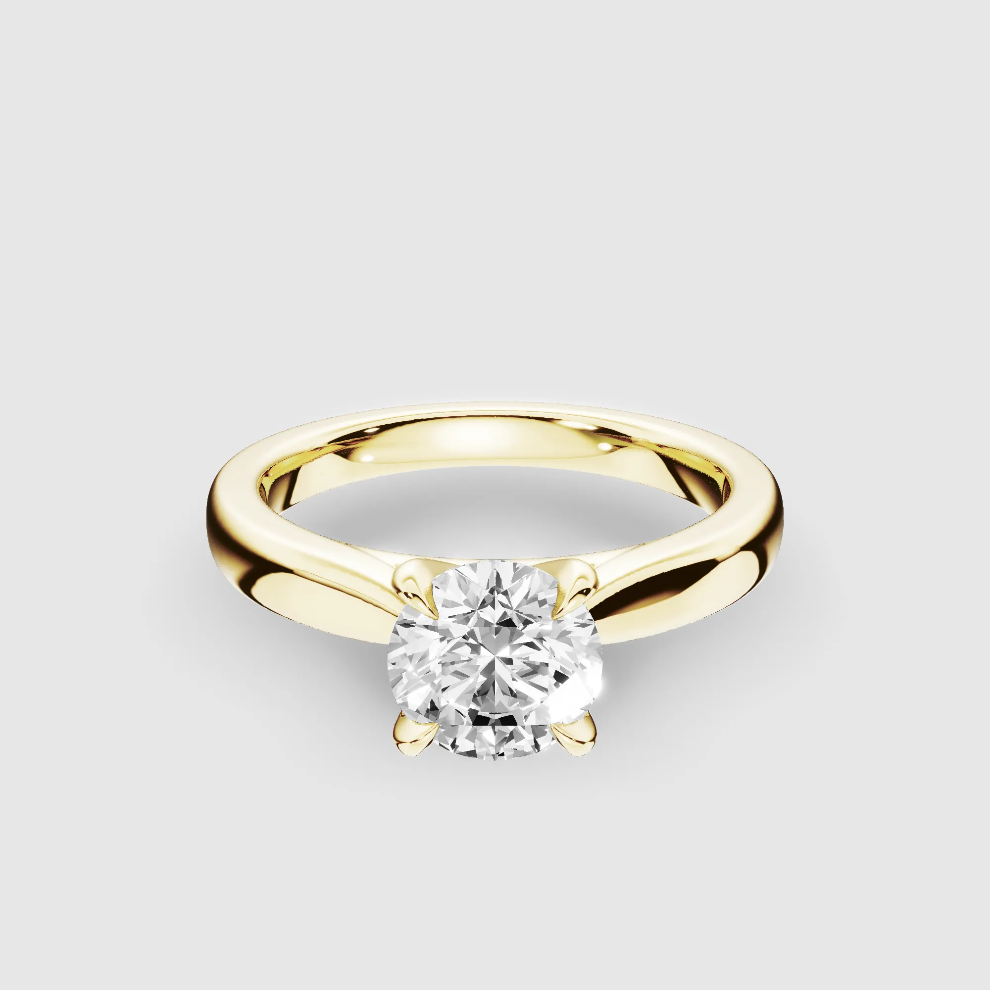 Taper Shank Prong Set Lab Grown Diamond Solitaire Ring -Round