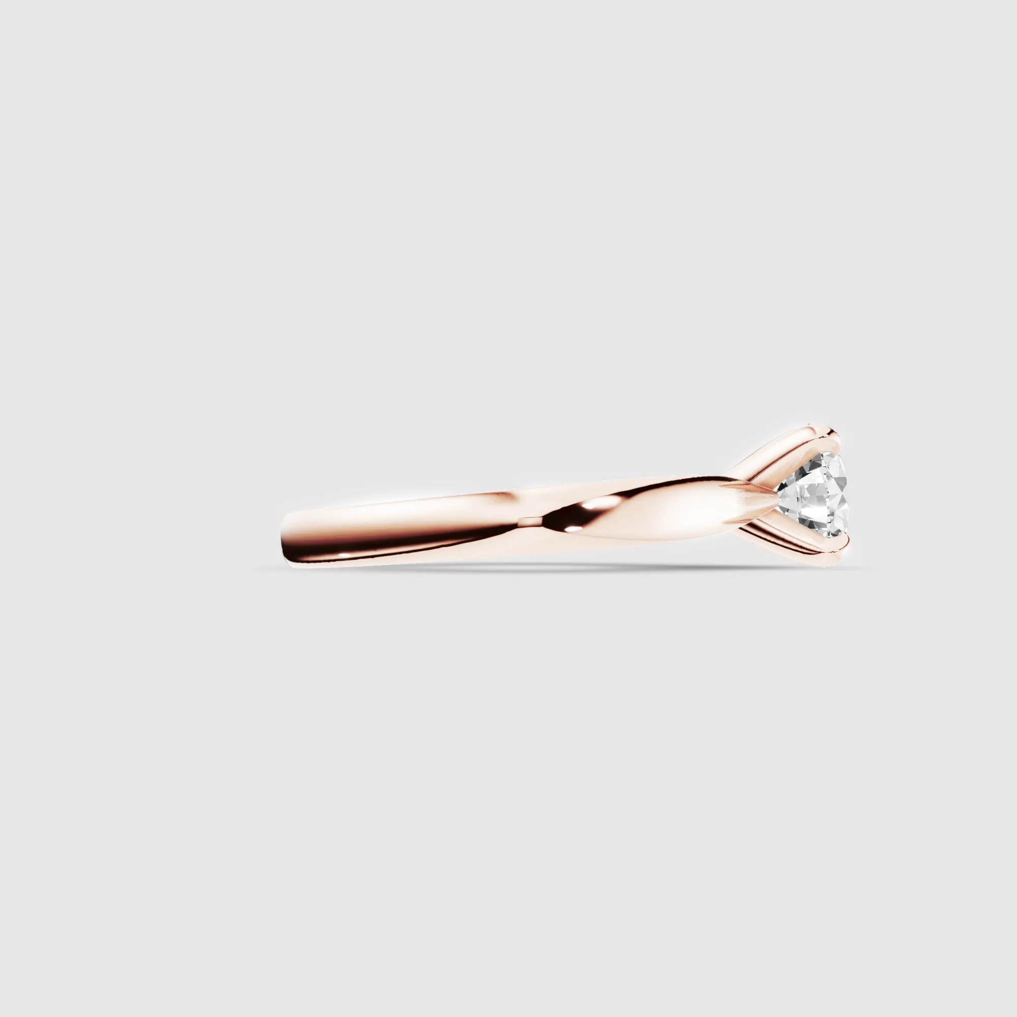 Taper Shank Prong Set Lab Grown Diamond Solitaire Ring -Round