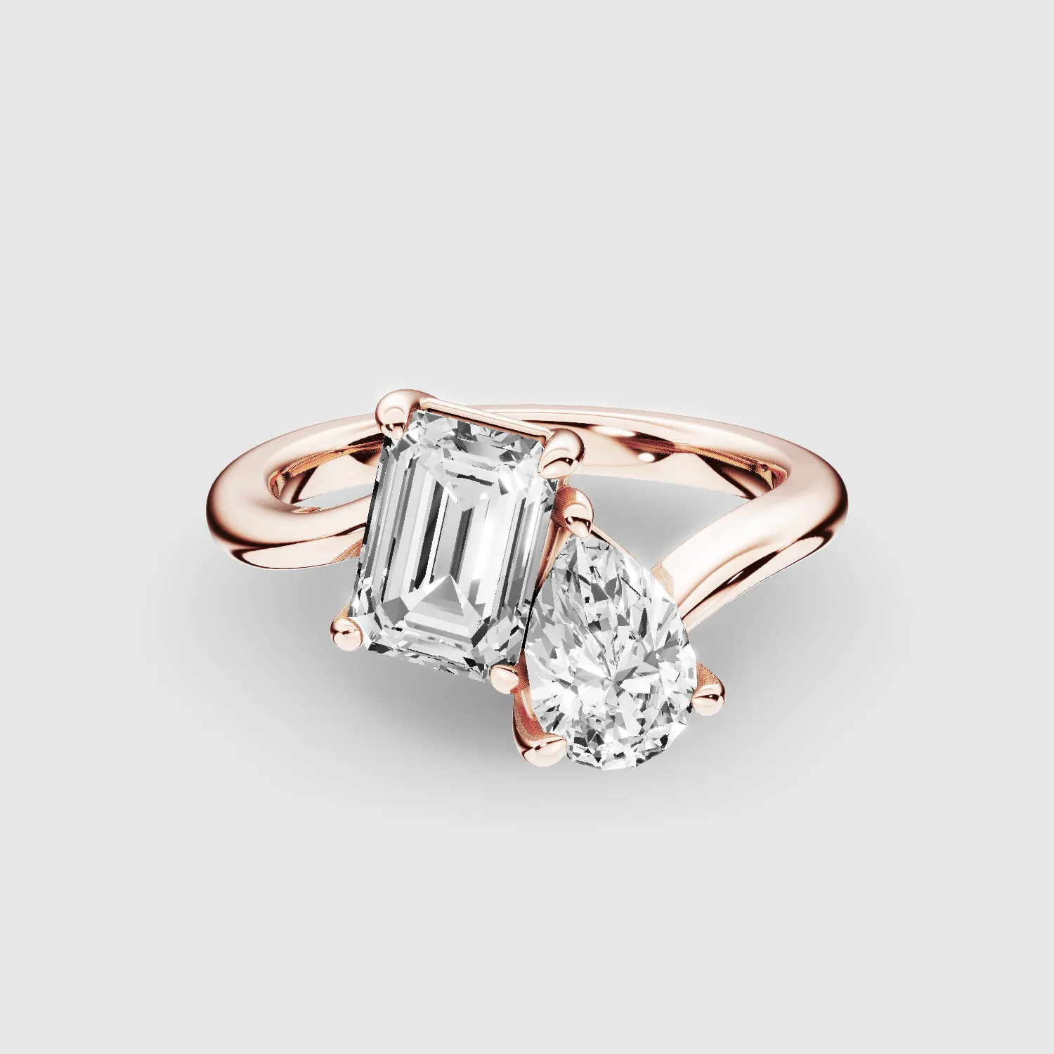 U&I Emerald and Pear Lab Grown Diamond Fashion Ring-Multi Stone