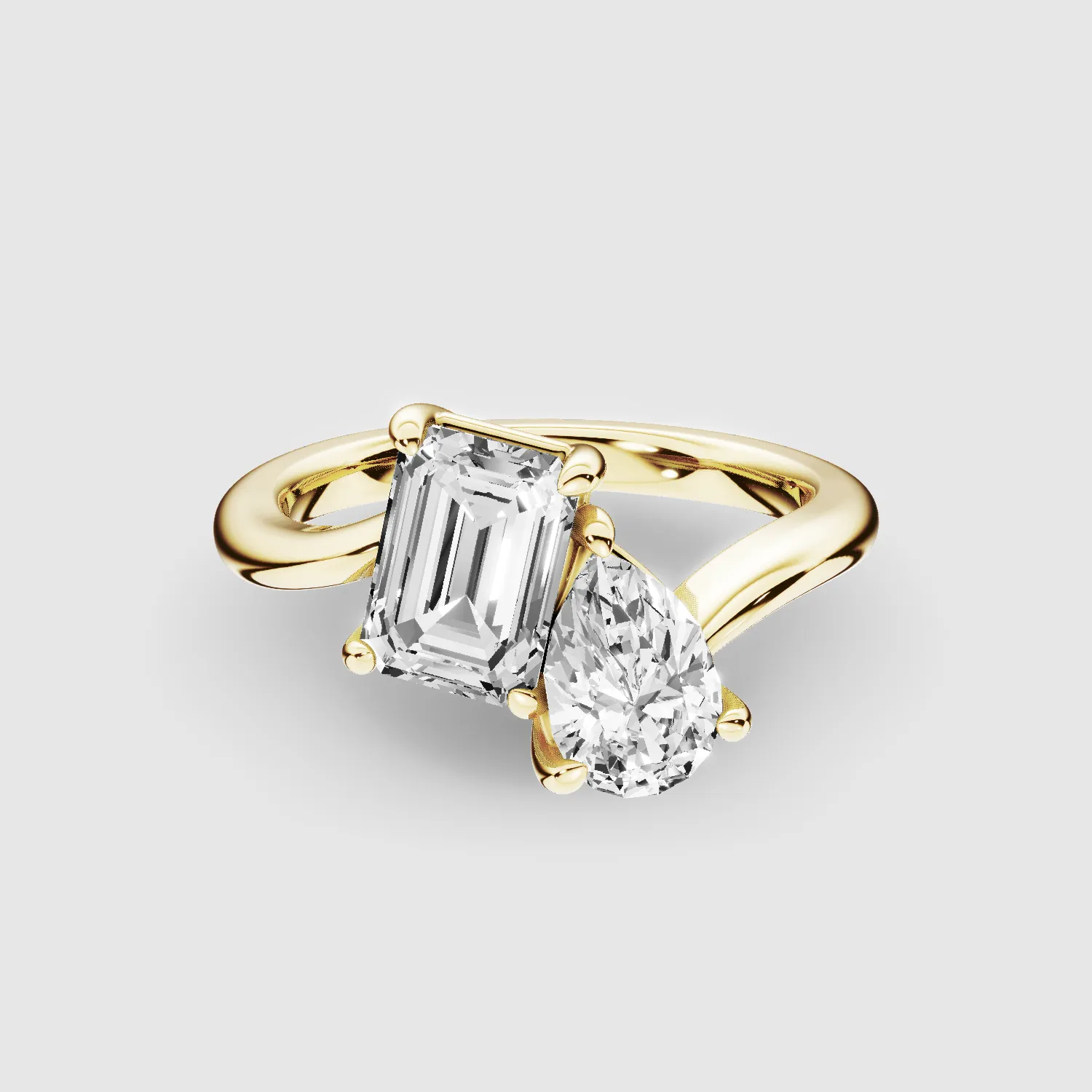 U&I Emerald and Pear Lab Grown Diamond Fashion Ring-Multi Stone