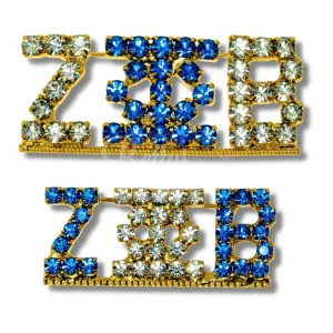 Zeta Phi Beta ΖΦΒ Greek Letters Rhinestone Pin